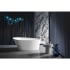 Kohler Veil 66" Freestanding Soaking Bathtub with Composed Floor Mount Tub Filler and Center Drain White with Polished Chrome