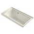 Kohler Archer 60" Three Wall Alcove Acrylic Air Tub with Right Drain and Overflow - Comfort Depth Design and Bask Heated Surface Technology Biscuit