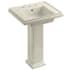 Kohler Tresham 24" Pedestal Bathroom Sink with 8" Centers and Pedestal Base Almond