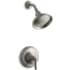 Kohler Bancroft Single Handle Rite Temp Pressure Balanced Shower Only Trim with Rain Shower Head Vibrant Brushed Nickel
