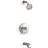 Kohler Pitch Tub and Shower Trim Package with 1.75 GPM Single Function Shower Head Brushed Nickel