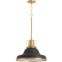Kohler Lighting Hauksbee 18" Wide 1 Light Pendant with Domed Metal Shade Matte Black / Brushed Modern Brass