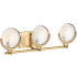 Kohler Lighting Arendela 27" Wide 3 Light Vanity Light with Briolette Faceted Glass Brushed Modern Brass