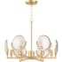 Kohler Lighting Arendela 22" Wide 6 Light Chandelier with Briolette Faceted Glass Brushed Modern Brass