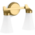 Kohler Lighting Simplice 2 Light 14" Wide Vanity Light with Painted Glass Shades Brushed Moderne Brass