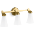 Kohler Lighting Simplice 3 Light 23" Wide Vanity Light with Painted Glass Shades Brushed Moderne Brass