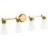 Kohler Lighting Simplice 4 Light 32" Wide Vanity Light with Painted Glass Shades Brushed Moderne Brass