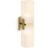 Kohler Lighting Honesty 2 Light 16" Tall Wall Sconce with Frosted Glass Shades Brushed Moderne Brass