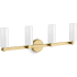 Kohler Lighting Crue 4 Light 31" Wide Vanity Light with Frosted Glass Shades Brushed Moderne Brass
