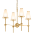 Kohler Lighting Parohn 14" Wide 4 Light Fabric Shade Chandelier Brushed Moderne Brass