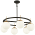 Kovacs Alluria 6 Light 27" Wide Chandelier with Etched Opal Glass Shades Weathered Black / Autumn Gold