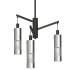 Kovacs Grid 3 3 Light 19" Wide Chandelier Coal / Brushed Nickel