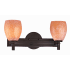 Kovacs 3 Light 17" Wide Bathroom Vanity Light with Carmel Art Glass Shades Bronze