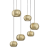 Kovacs Halo 21" Wide LED Multi Light Pendant Coal / Brushed Gold