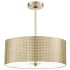Kovacs Grid 3 Light 18" Wide Pendant Soft Brass