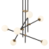 Kovacs Cosmet 6 Light 32" Wide Abstract Multi Light Pendant Coal / Aged Brass