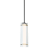 Kovacs Midnight Gold 6" Wide Integrated LED Mini Pendant with Etched White and Clear Ribbed Glass Shades Sand Coal / Honey Gold