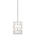 Kovacs Missing Link 1 Light 7" Wide Pendant with White Linen Shade Polished Nickel