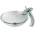 Kraus Bathroom Combo - 16-1/2" Clear Glass Vessel Bathroom Sink with Vessel Faucet, Pop-Up Drain, and Mounting Ring Chrome