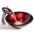 Kraus Galaxy Red Bathroom Combo - 16-1/2" Irruption Red Glass Vessel Bathroom Sink with Vessel Faucet, Pop-Up Drain, and Mounting Ring Chrome
