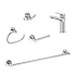 Kraus Indy 1.2 GPM Single Hole Bathroom Faucet Package with Bath Hardware Chrome