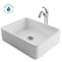 Kraus Elavo and Arlo 18-1/4" Vitreous China Vessel Bathroom Sink with 1.2 GPM Deck Mounted Bathroom Faucet and Push Button Drain Assembly Chrome