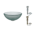 Kraus 14" Frosted Glass Vessel Bathroom Sink - Includes Pop-Up Drain and Mounting Ring Chrome