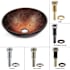 Kraus 16-1/2" Copper Illusion Glass Vessel Bathroom Sink - Includes Pop-Up Drain and Mounting Ring Chrome