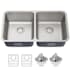 Kraus Dex 33" Undermount Double Basin Stainless Steel Kitchen Sink Stainless Steel