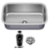 Kraus Premier 31 1/2” Undermount Single Bowl 18-Gauge Stainless Steel Kitchen Sink with WasteGuard Continuous Feed Garbage Disposal Stainless Steel