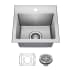 Kraus Fairlane 15" Drop In Single Basin Stainless Steel Bar Sink with Basin Rack and Basket Strainer Stainless Steel