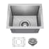 Kraus Fairlane 14-1/2" Undermount Single Basin Stainless Steel Kitchen Sink with Basin Rack and Basket Strainer Stainless Steel