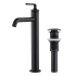 Kraus Ramus 1.2 GPM Vessel Single Hole Bathroom Faucet with Pop-Up Drain Assembly Matte Black