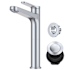 Kraus Indy 1.2 GPM Vessel Single Hole Bathroom Faucet with Push Push Pop-Up Drain Assembly and Overflow Cap Chrome