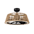 Kuzco Lighting Isla 24" 3 Blade Indoor Smart LED Ceiling Fandelier with Rope Shade Matte Black / Braided Rope