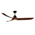 Kuzco Lighting Baylor 60" 3 Blade Indoor Smart Ceiling Fan Matte Black / Dark Walnut