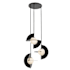 Kuzco Lighting Scorpio 27" Wide LED Abstract Multi Light Pendant with Opal Glass Shades Glossy Black / Opal Glass
