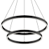 Kuzco Lighting Cerchio 24" Wide 113 Watt 2-Tier LED Ring Chandelier Black