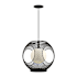 Kuzco Lighting Kona 14" Wide Pendant Black / Opal Glass