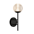 Kuzco Lighting Claremont 6" Tall Wall Sconce Black / Clear Ribbed Glass
