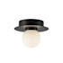 Kuzco Lighting Elixir 6" Wide LED Flush Mount Globe Ceiling Fixture with Opal Glass Shade Black