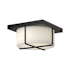 Kuzco Lighting Regalo 11" Wide LED Flush Mount Drum Ceiling Fixture Black / Opal Glass