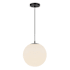 Kuzco Lighting Marco 12" Wide LED Pendant with Opal Glass Shade Black / Opal Glass