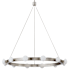 Kuzco Lighting Rezz 28" Wide LED Ring Chandelier with Opal Glass Shades Brushed Nickel