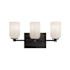 Kuzco Lighting Nola 3 Light 18" Wide Vanity Light with Opal Glass Shades Black / Glossy Opal Glass