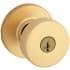 Kwikset Pismo Single Cylinder Keyed Entry Door Knob Set with Round Rose and SmartKey Satin Brass