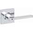 Kwikset Casey Privacy Door Lever Set with Square Rose Bright Chrome