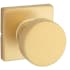 Kwikset Pismo Passage Door Knob Set with Square Rose Satin Brass