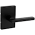 Kwikset Halifax Passage Door Lever Set with Rectangle Rose Matte Black