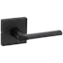 Kwikset Lisbon Passage Door Lever Set with Square Rose Matte Black